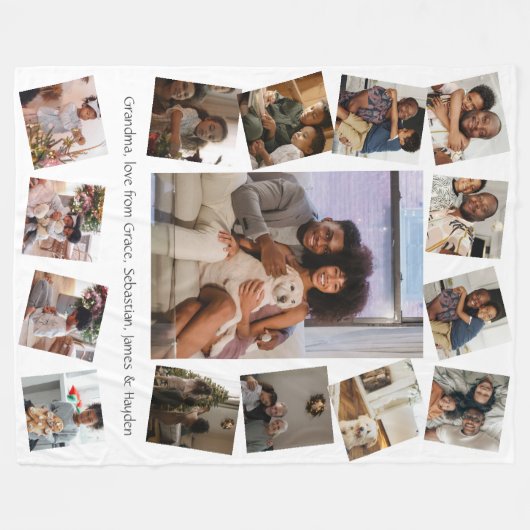 Maak je eigen gepersonaliseerde 15 foto fleece deken (Voorkant (Horizontaal))