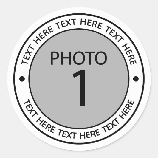 Maak je eigen gepersonaliseerde 1FOTO Ronde Sticker (Voorkant)