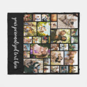 Maak Je Eigen Gepersonaliseerde 28 Foto Collage Fleece Deken (Voorkant (Horizontaal))