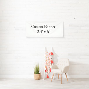 maak je eigen gepersonaliseerde 2,5' x 6'' vinyl b spandoek