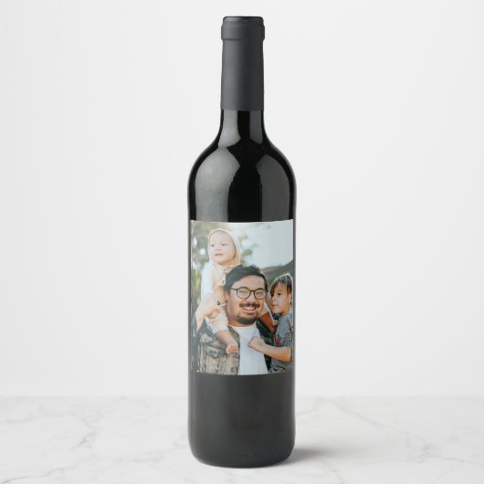 Maak Je Eigen Gepersonaliseerde Afbeelding Wijn Etiket (Voorkant)