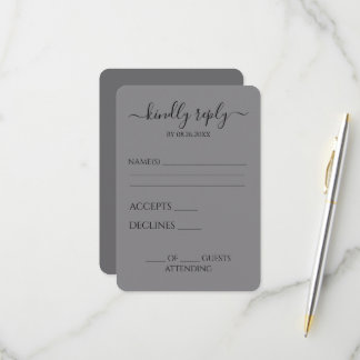 Maak Je Eigen Gepersonaliseerde Eenvoudige Minimal RSVP Kaartje