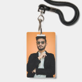 Maak je eigen Gepersonaliseerde Foto Afbeelding Badge (Achterkant met lanyard)