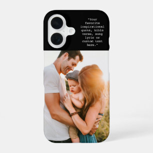 Maak Je Eigen Gepersonaliseerde Foto en Citaat iPhone 16 Hoesje