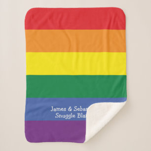 Maak je eigen gepersonaliseerde Gay Pride Rainbow Sherpa Deken