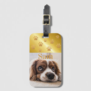 Maak Je Eigen Gepersonaliseerde Huisdier Foto Hond Bagagelabel