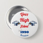 Maak je eigen gepersonaliseerde klasreünie badge ronde button 7,6 cm (Voorkant /achterkant)