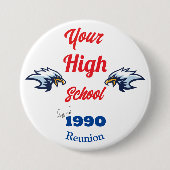 Maak je eigen gepersonaliseerde klasreünie badge ronde button 7,6 cm (Voorkant)