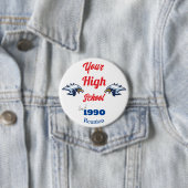 Maak je eigen gepersonaliseerde klasreünie badge ronde button 7,6 cm (In situ)
