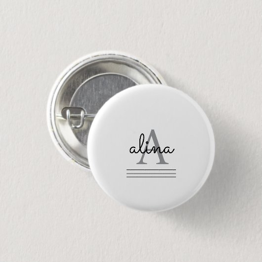 Maak Je Eigen Gepersonaliseerde Monogram Ronde Button 3,2 Cm (Voorkant /achterkant)