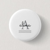 Maak Je Eigen Gepersonaliseerde Monogram Ronde Button 3,2 Cm (Voorkant)