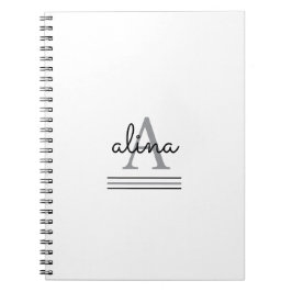 Maak Je Eigen Gepersonaliseerde Monogram Spiraal F Notitieboek