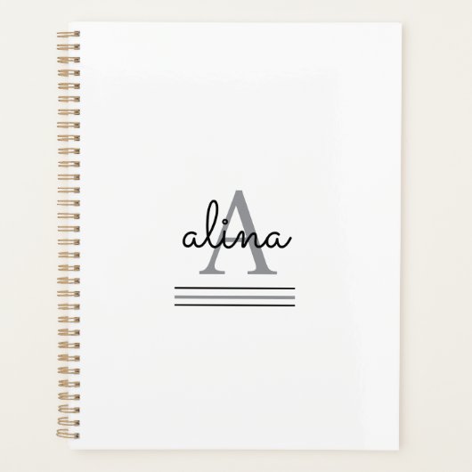 Maak Je Eigen Gepersonaliseerde Monogram Spiraal Planner (Voorkant)