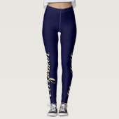 Maak je eigen gepersonaliseerde Navy Blue Chic sti Leggings (Voorkant)