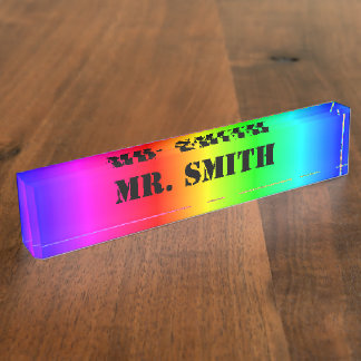 Maak Je Eigen Gepersonaliseerde Regenbooggradiënt Naambordje
