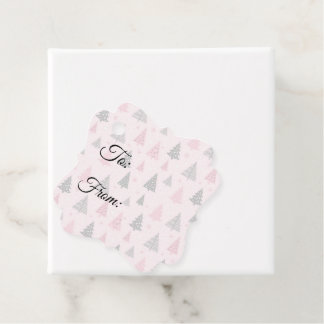 Maak Je Eigen Gepersonaliseerde Roze Kerstbomen Bedankjes Labels