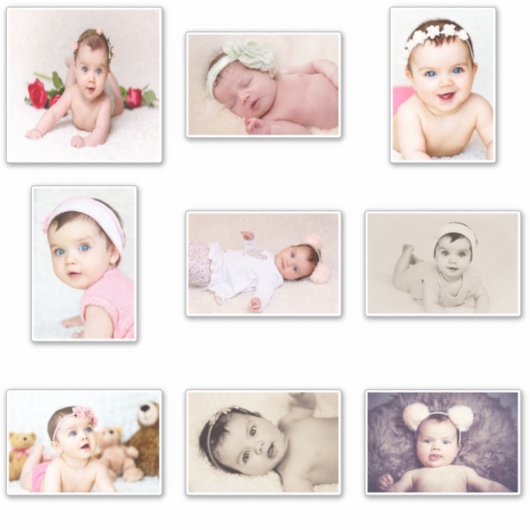 Maak je eigen gepersonaliseerde uitsnede Collectie Sticker (Voorkant)