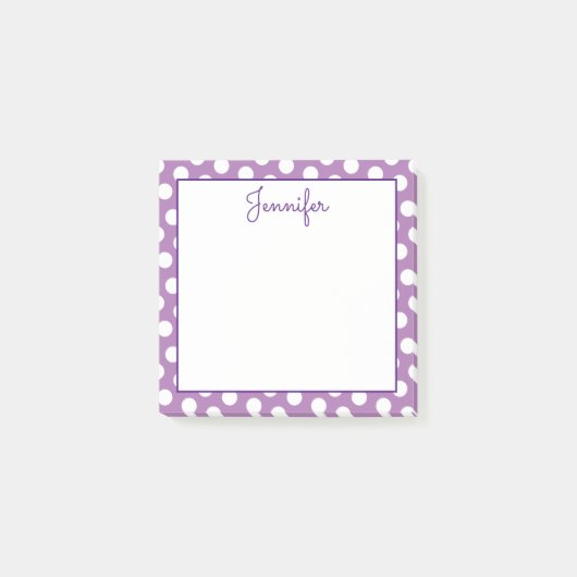 Maak Je Eigen Gepersonaliseerde Witte Stippen Post-it® Notes (Voorkant)