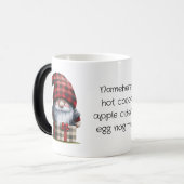 Maak je eigen geruite grootvader Kerst-gnome Magische Mok (Voorkant links)