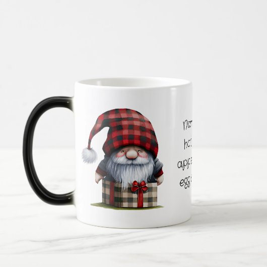 Maak je eigen geruite grootvader Kerst-gnome Magische Mok (Links)