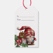 Maak je eigen geruite Kerstgnome Cadeaulabel (Voorkant)