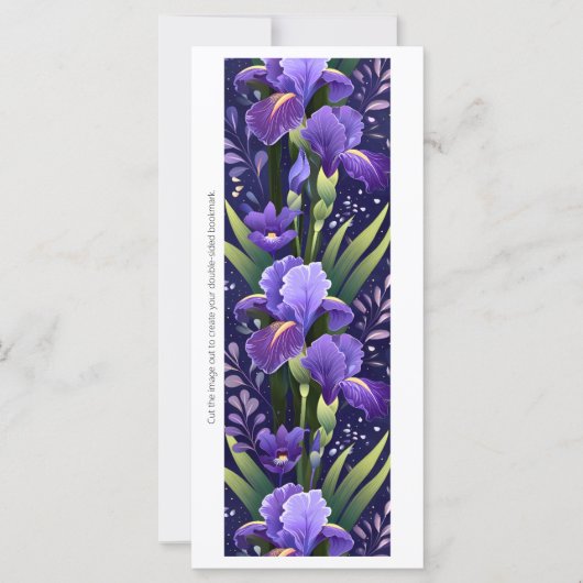 Maak je eigen geschilderde paarse iris bladwijzerk (Voorkant)