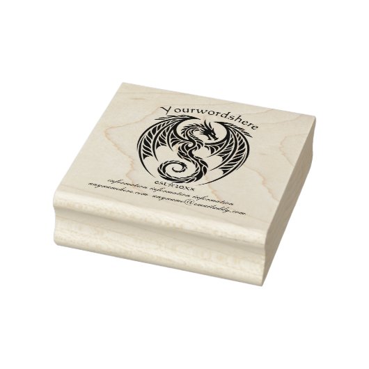 Maak Je Eigen Gestencilde Draken Embleem Logo Rubberstempel (Stempel)