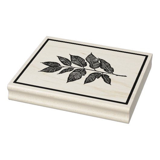 Maak Je Eigen Gestreepte Blad Kruid Takje Rubberstempel (Stempel)