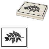Maak Je Eigen Gestreepte Blad Kruid Takje Rubberstempel (Gestempeld)