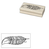 Maak Je Eigen Gestreepte Boho Getipte Veer Rubberstempel (Gestempeld)