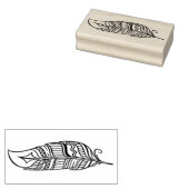 Maak Je Eigen Gestreepte Boho Tribale Veer Rubberstempel (Gestempeld)