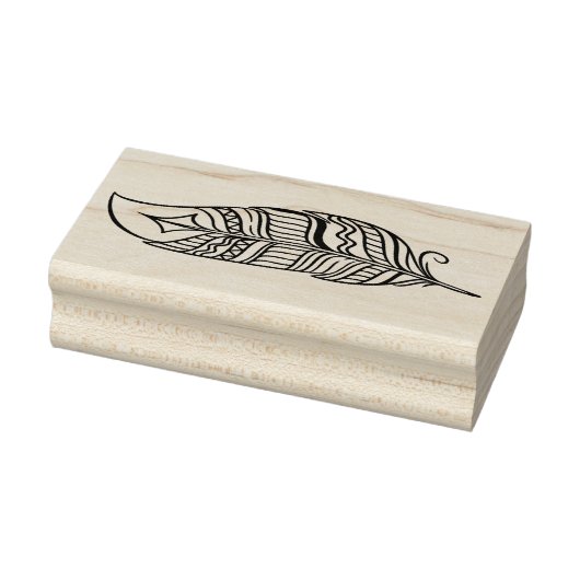 Maak Je Eigen Gestreepte Boho Tribale Veer Rubberstempel (Stempel)