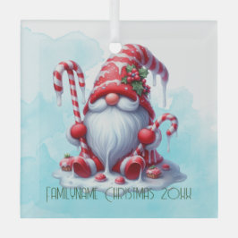 Maak je eigen gestreepte pepermunt Kerstgnome Glas Ornament
