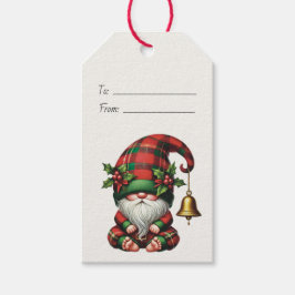 Maak je eigen gezellige Kerstmis geruite Gnome Cadeaulabel