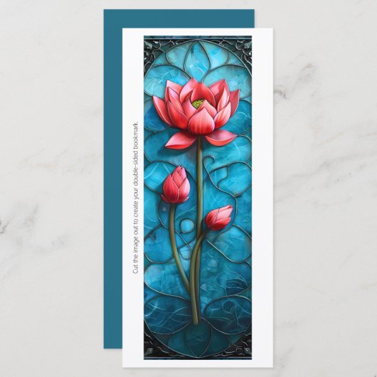 Maak je eigen glas-in-lood roze lotus bladwijzer (Voorkant / Achterkant)