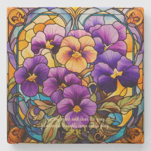 Maak je eigen glas-in-lood viooltje bloementuin stenen onderzetter