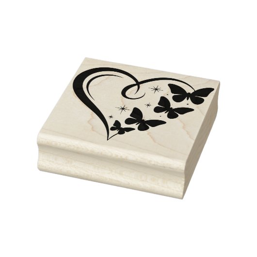 Maak Je Eigen Glitters Vlinders Hart Rubberstempel (Stempel)