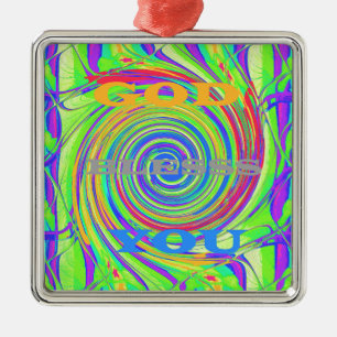 Maak je eigen God zegene je inspirerende tekst Metalen Ornament
