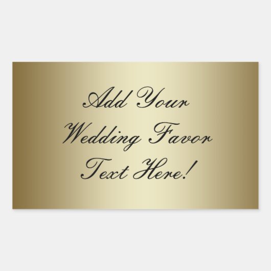 Maak je eigen Gold Wedding Favor Rechthoekige Sticker (Voorkant)