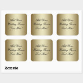 Maak je eigen Gold Wedding Favor Vierkante Sticker (Vel)