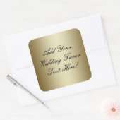 Maak je eigen Gold Wedding Favor Vierkante Sticker (Envelop)