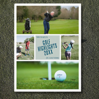 Maak je eigen golf hoogtepunten foto post briefkaart