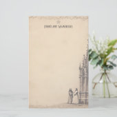 Maak Je Eigen Gotische Middeleeuwse Kasteel Briefp Briefpapier (Staand voorkant)