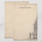 Maak Je Eigen Gotische Middeleeuwse Kasteel Briefp Briefpapier (Voorkant / Achterkant)