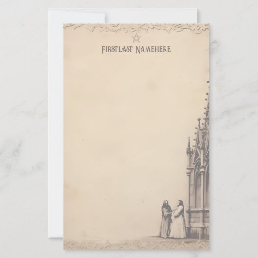 Maak Je Eigen Gotische Middeleeuwse Kasteel Briefp Briefpapier (Voorkant)