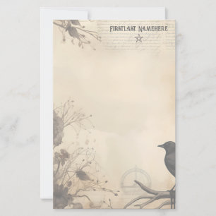 Maak Je Eigen Gotische Raaf Bloemstationery Briefpapier
