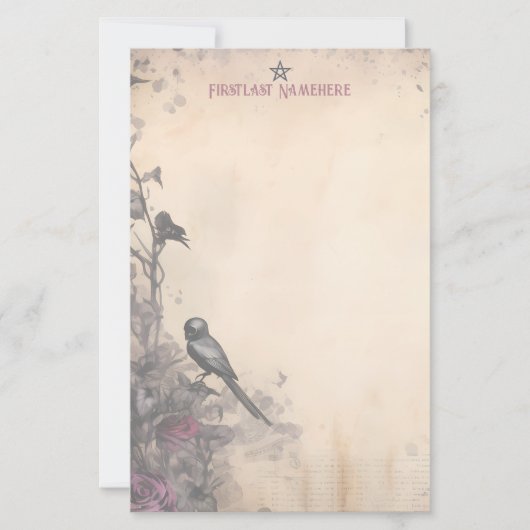 Maak Je Eigen Gotische Raafrozen Briefpapier (Voorkant)