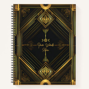 Maak je eigen gouden Art Deco stijl zwart Notitieboek