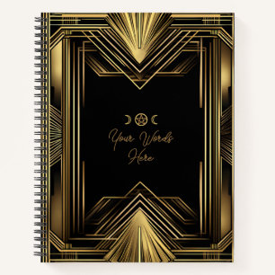 Maak je eigen gouden Art Deco zwart kunstwerk Notitieboek