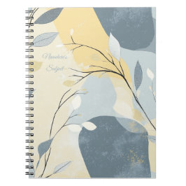 Maak Je Eigen Gouden Blauw Grijs Bloemrijk Minimal Notitieboek